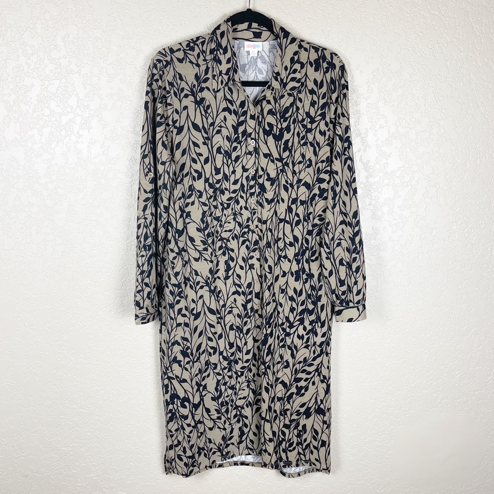 Lularoe Ellie leaf printed shirt dress